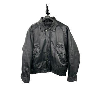 Vintage Genuine Leather American Outerwear Jacket Mens XXL Used Black